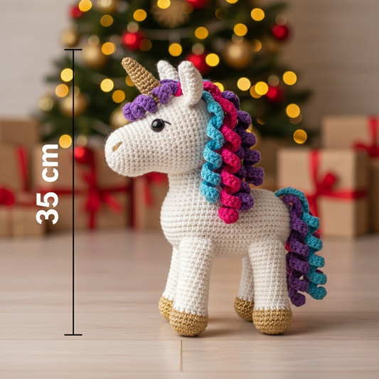 Sweet Unicorn Crochet Pattern – 35cm Amigurumi Christmas PDF Tutorial