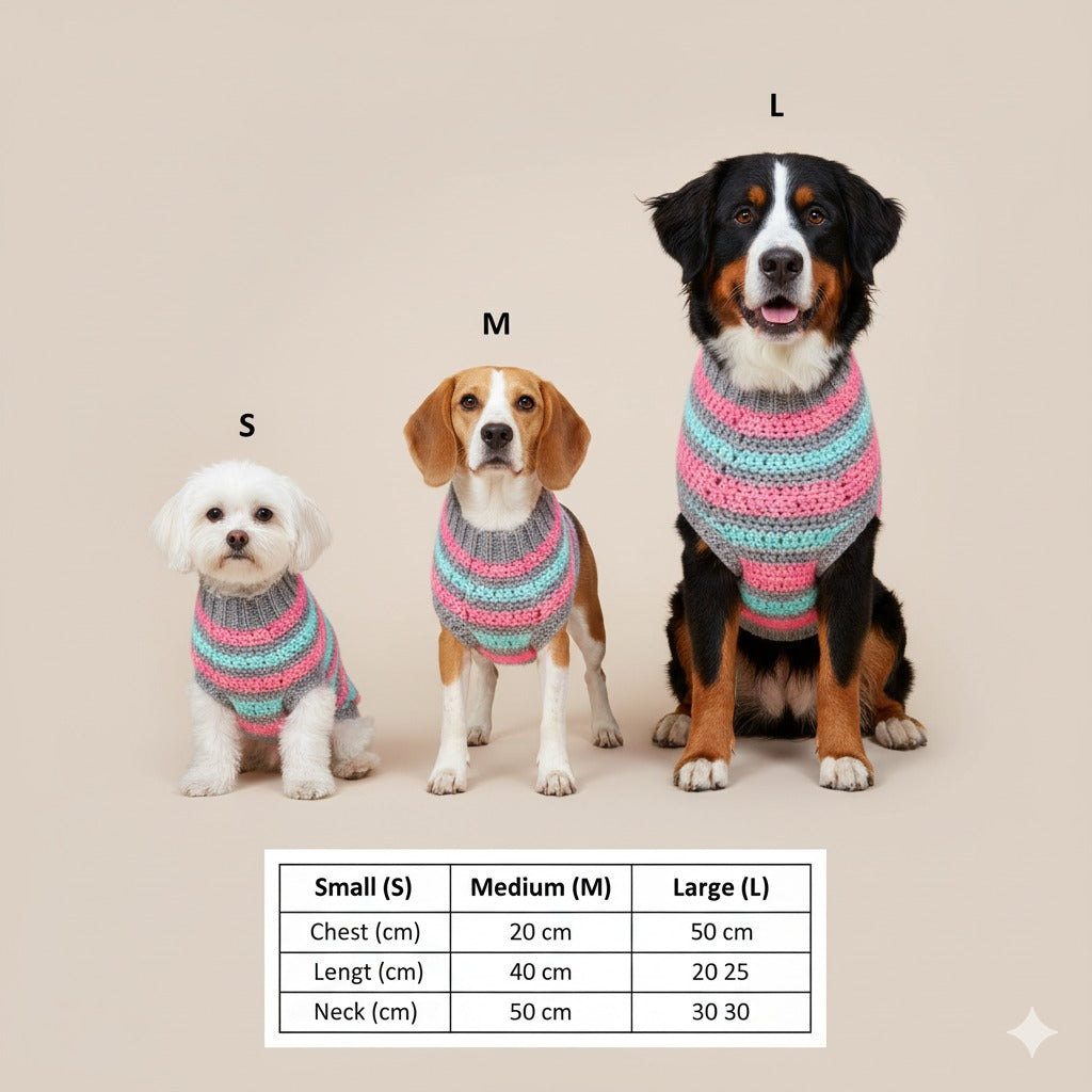 Crochet Dog Sweater Pattern PDF | Easy Color Block Dog Coat | Small to Large Sizes