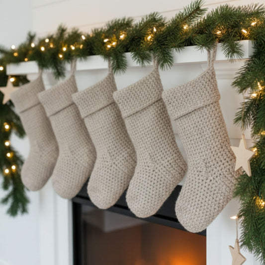 Christmas Stocking Crochet Pattern | Wheat Stitch PDF | Easy Modern Crochet