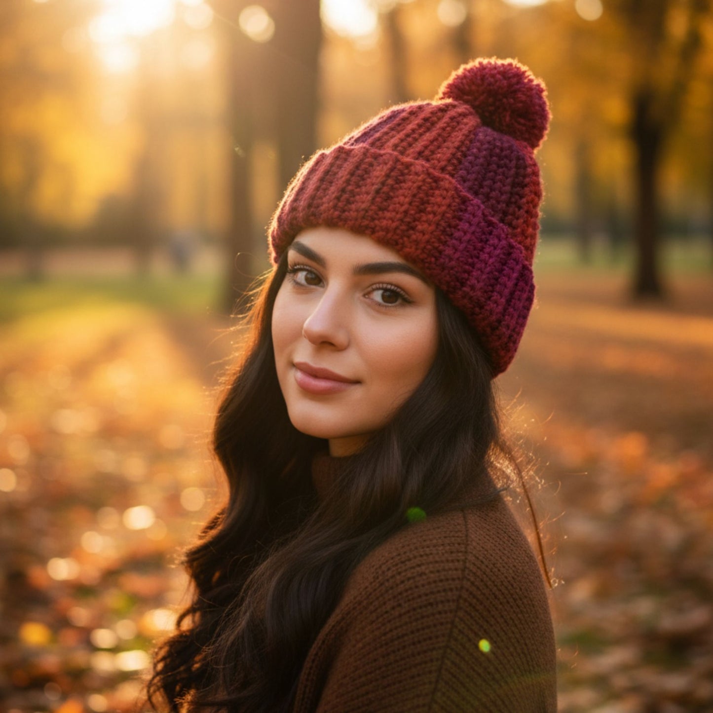 Easy Crochet Beanie Pattern: Ribbed, Slouchy, Pom Pom (PDF Download)
